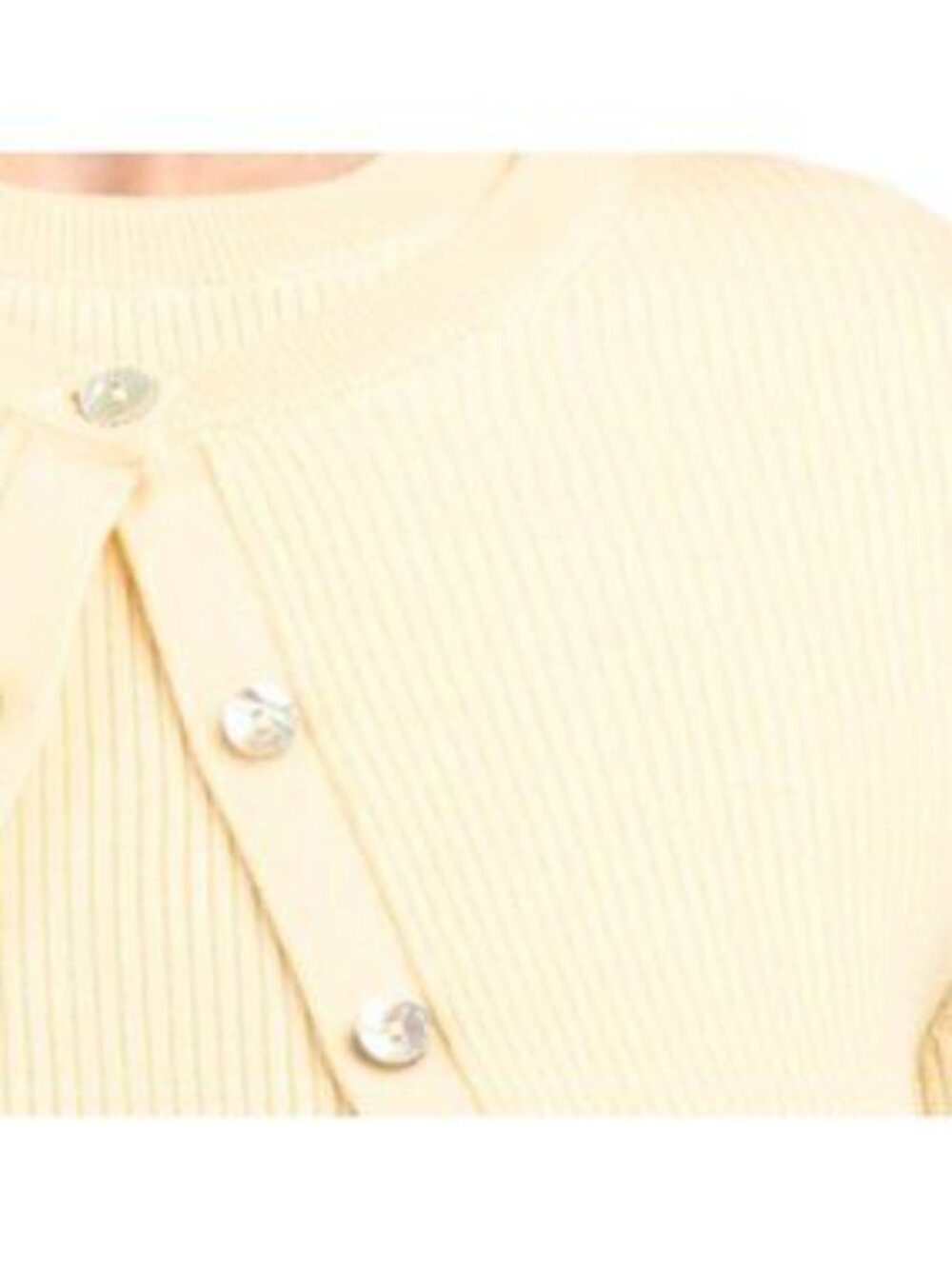 RACHEL ZOE Merino Wool Ribbed Cardigan With Buttons - Picture 3 of 3